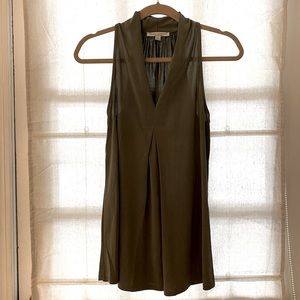 Green Envelope Sleeveless Top